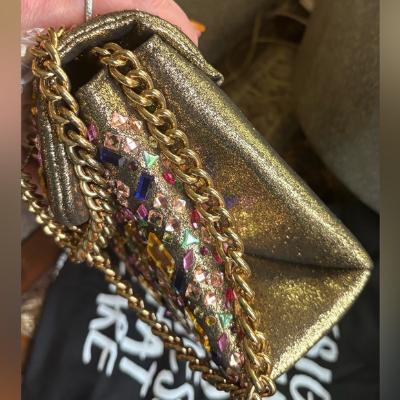 Authentic KURT GEIGER LONDON mirror/Crystals flap magnetic crossbody/ shoulder - Picture 8 of 16